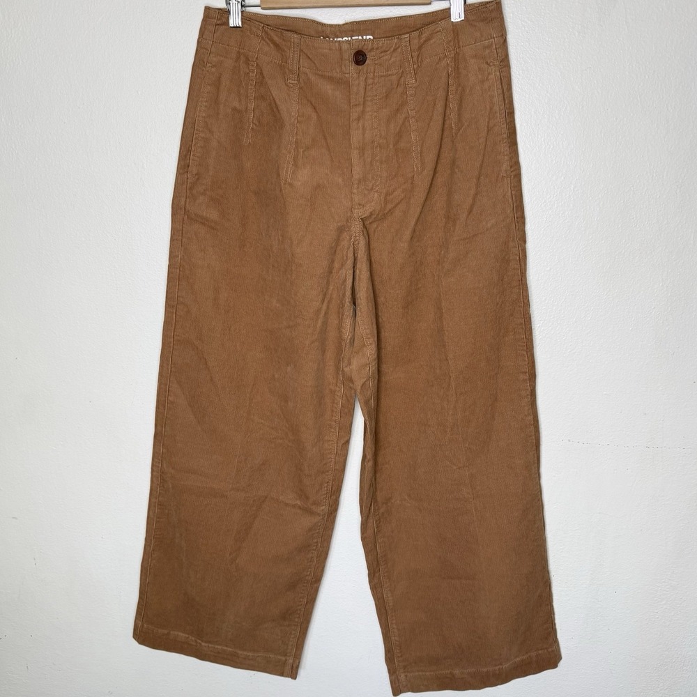 Lands End Wide Leg Brown Corduroy Hugh Rise Pants Boho Western Women's 10
